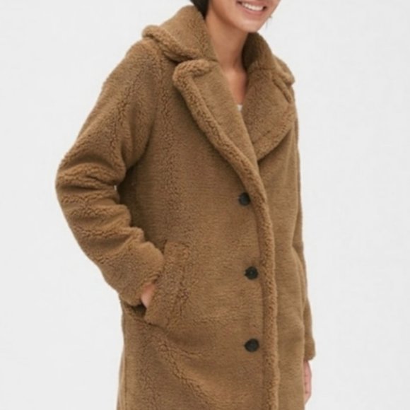 GAP Relaxed Sherpa Coat GAP Long Teddy Sherpa Coat Size XXL - Picture 3 of 3
